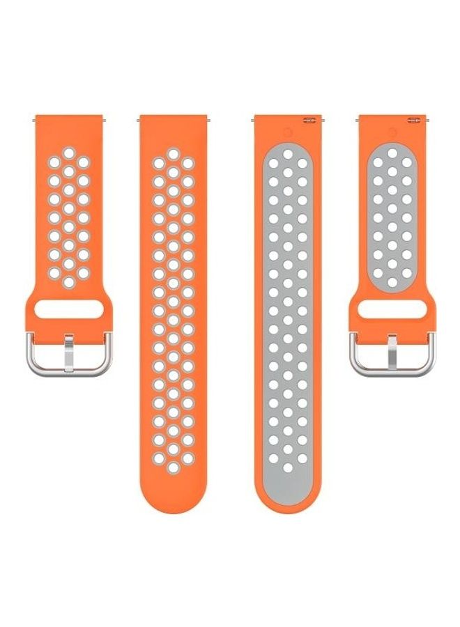 NIBEMINENT Sports Two Colors Silicone Replacement Strap For Fitbit Versa 2/Versa/Versa Lite/Blaze Orange/Grey - Image 4