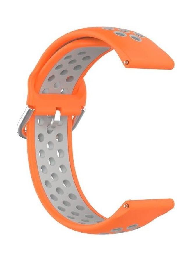 NIBEMINENT Sports Two Colors Silicone Replacement Strap For Fitbit Versa 2/Versa/Versa Lite/Blaze Orange/Grey - Image 3