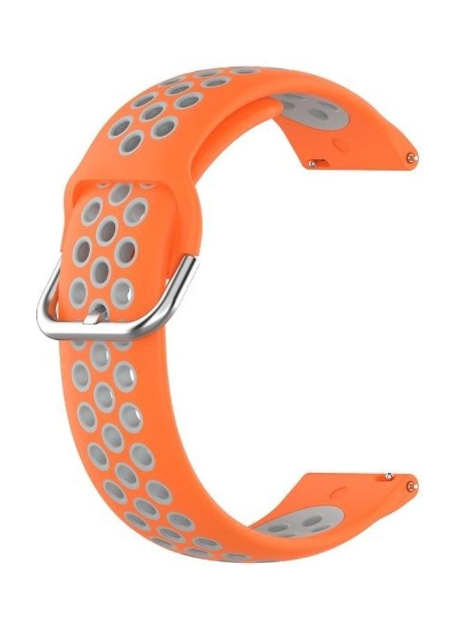 NIBEMINENT Sports Two Colors Silicone Replacement Strap For Fitbit Versa 2/Versa/Versa Lite/Blaze Orange/Grey - Image 2