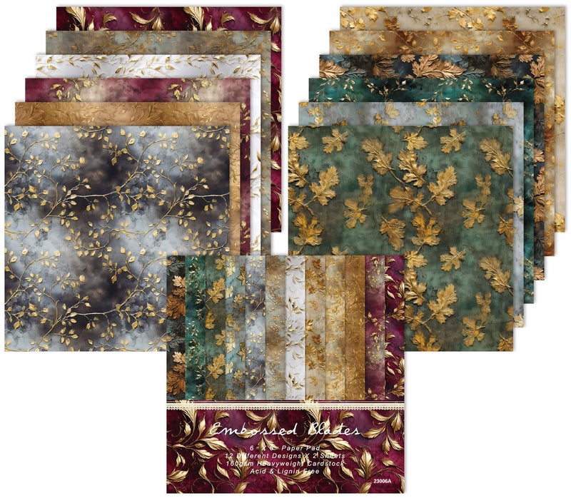 EAMOTOL Autumn Leaves Scrapbook Paper Pad, 24 Sheets 6 x 6 Inch Vintage Patterned Designed Wedding Decorative Decoupage for Card Making Folded Supplies Gift Wrapping Journals DIY Crafts Photo Album - Image 5