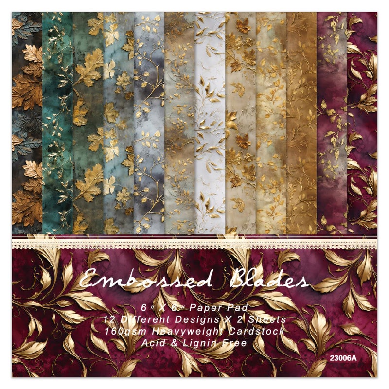 EAMOTOL Autumn Leaves Scrapbook Paper Pad, 24 Sheets 6 x 6 Inch Vintage Patterned Designed Wedding Decorative Decoupage for Card Making Folded Supplies Gift Wrapping Journals DIY Crafts Photo Album - Image 1