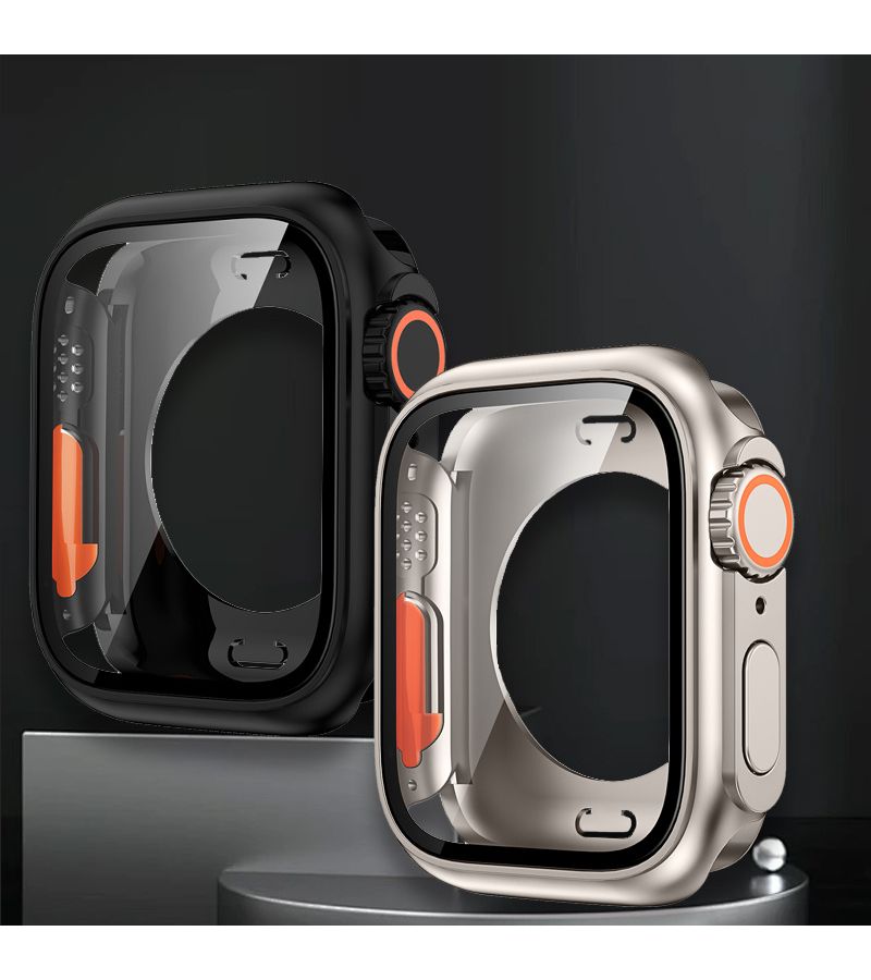 Hard Shell Case 40mm for Apple Watch Series 10 9 8 7 SE Ultra with Blue Glass Cover - Image 1