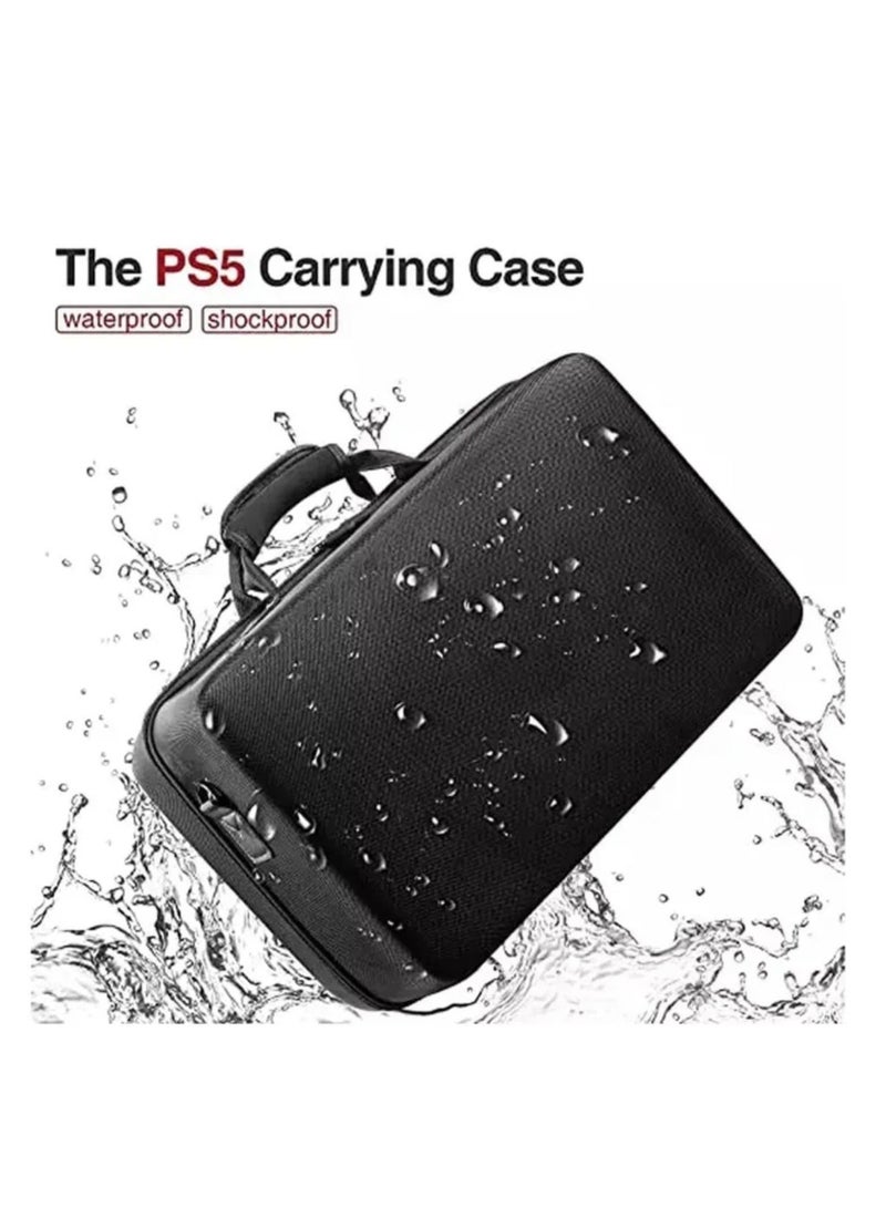 Travel Case for PS5 Hard Case Shockproof Case Deluxe Waterproof Shoulder Bag for PS5 SlimDisc, Digital Console Storage organizer for console cables and other accessories in black - Image 4