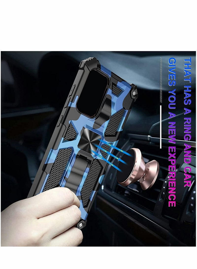 SYOSI Case for Samsung A13 5G/4G Heavy Duty Shockproof Protection Military Grade Camouflage Built-in Magnetic Kickstand Stand Cover Galaxy Dark Blue - Image 3