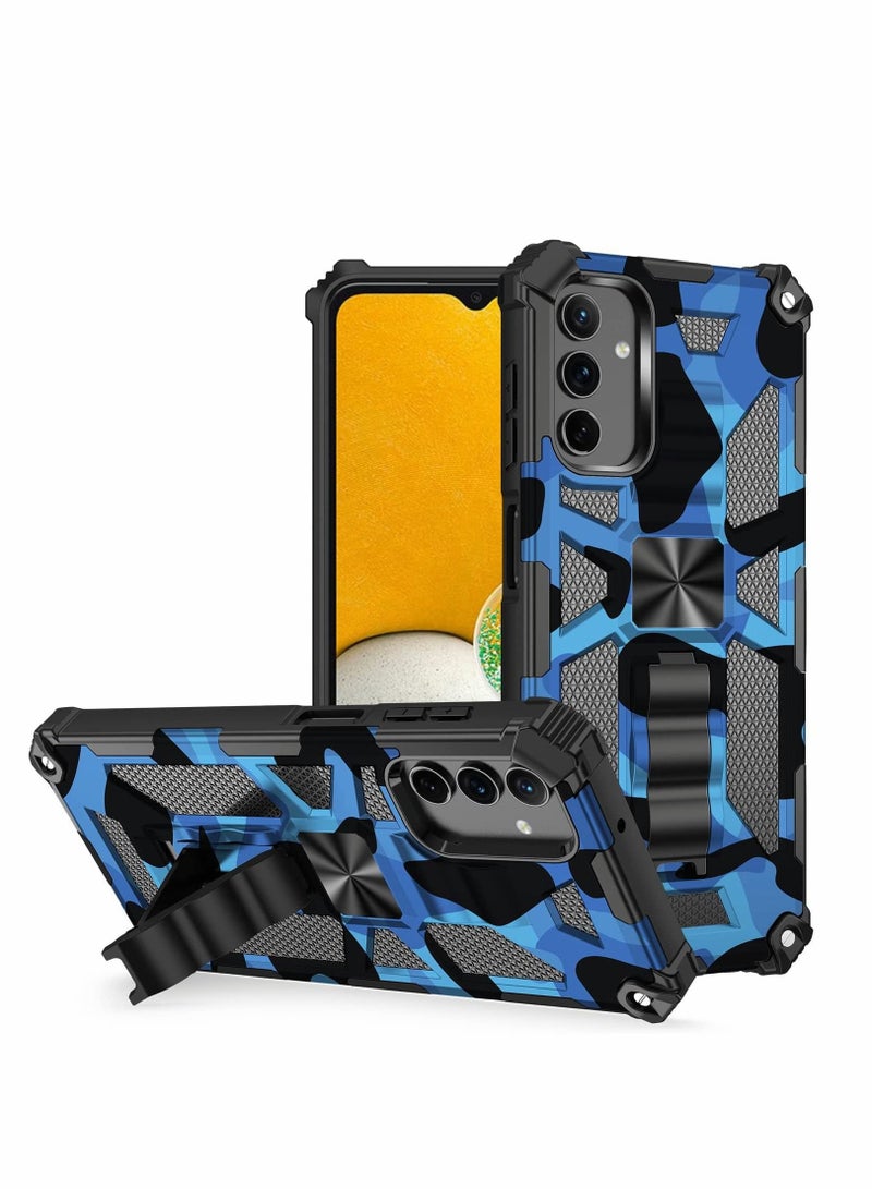 SYOSI Case for Samsung A13 5G/4G Heavy Duty Shockproof Protection Military Grade Camouflage Built-in Magnetic Kickstand Stand Cover Galaxy Dark Blue - Image 1