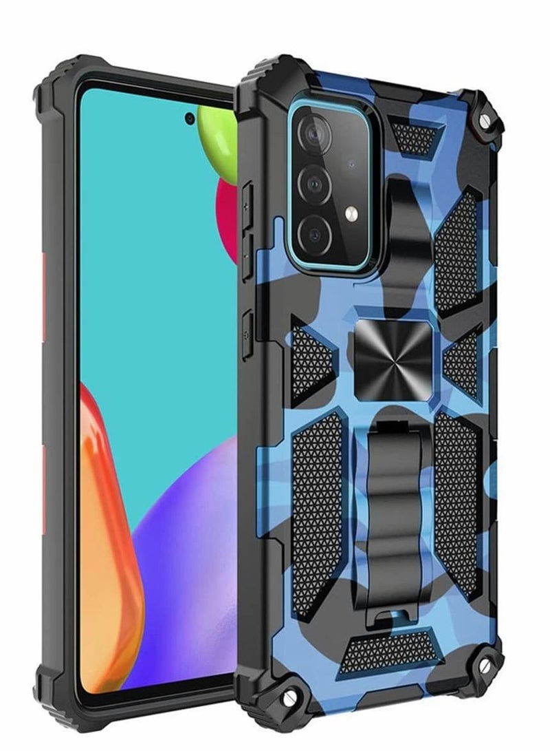 SYOSI Case for Samsung A13 5G/4G Heavy Duty Shockproof Protection Military Grade Camouflage Built-in Magnetic Kickstand Stand Cover Galaxy Dark Blue - Image 2