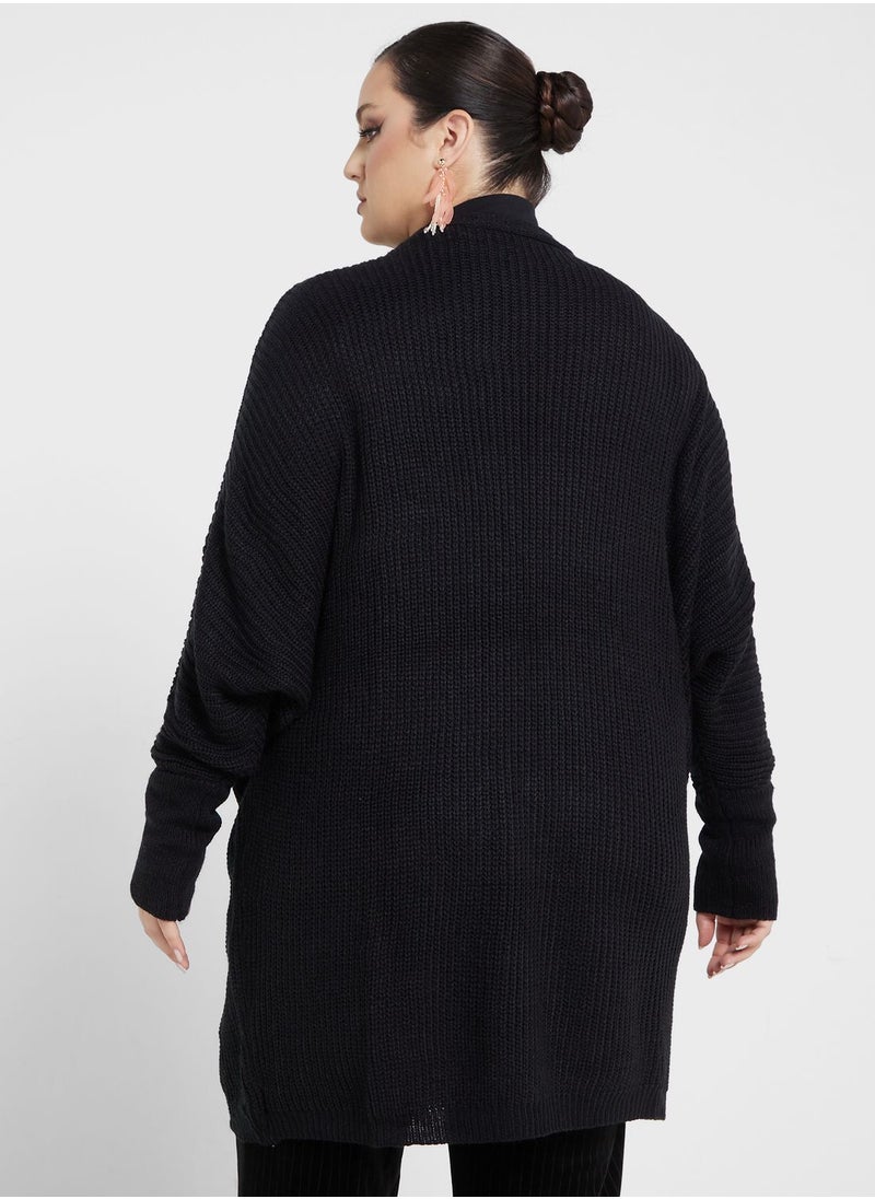 Ella Plus - Open Front Pocket Detail Cardigan - Image 1