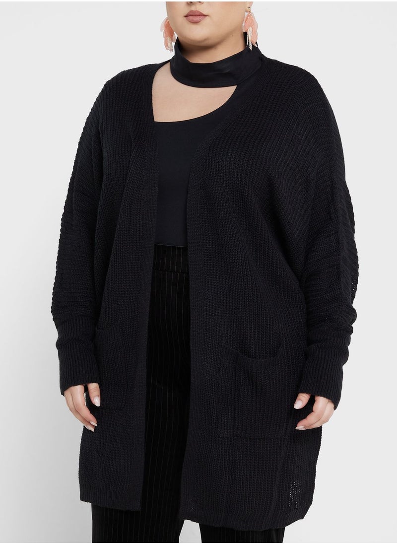 Ella Plus - Open Front Pocket Detail Cardigan - Image 1