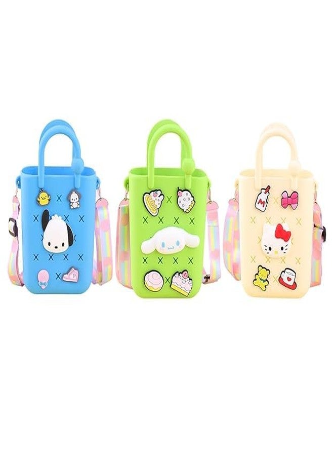 CALYXIA Rubber Beach Bags Fashion Open Tote Bag with Charms Beach Basket Bag Tote Bag beige (Multicolor) (1 Pcs) - Image 1