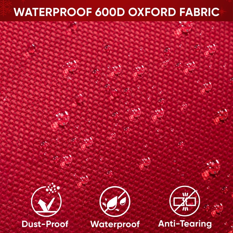 BALEINE Christmas Wrapping Paper Organizer Storage, 41" Gift Wrapping Paper Storage Containers, Clear PVC with Durable 600D Oxford Fabric Gift Wrap Paper Holder Fits 18-25 Rolls, Red - Image 5