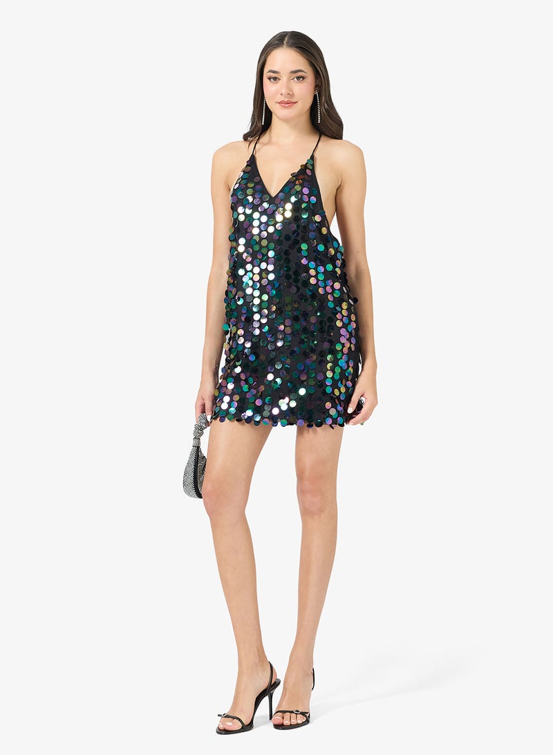 Ginger Strappy Sequin Embellished Evening Dress - Image 4