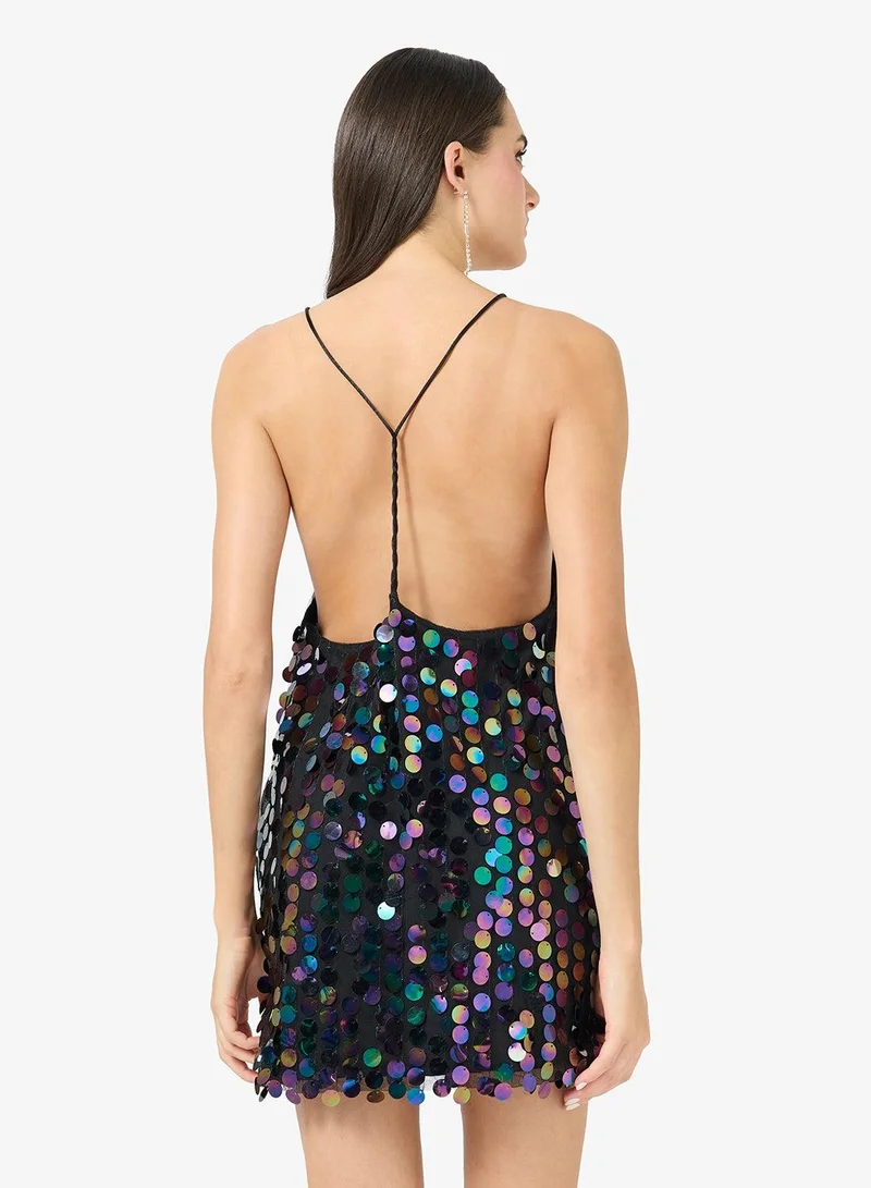 Ginger Strappy Sequin Embellished Evening Dress