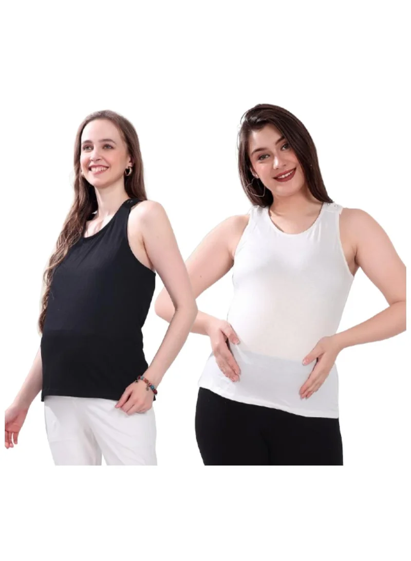TUMMY Maternity and Nursing Tank Top Combo Pack  of 2