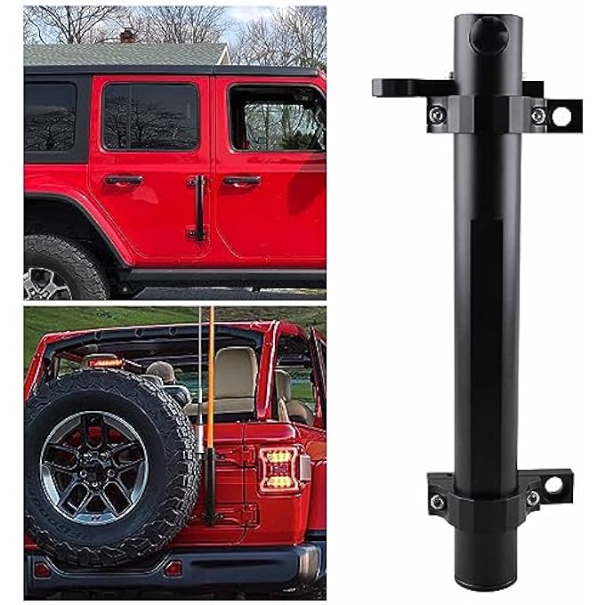 rayihni حامل علم لجيب، حامل عمود العلم JL وحامل عمود العلم مع قاعدة هوائي CB متوافق مع جيب رانجلر JK JKU JL Unlimited 07-23 - Image 2