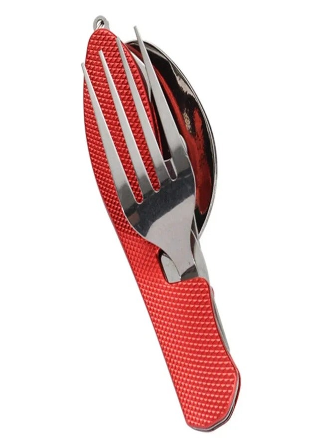 AROAQ Camping Utensils Foldable Camping Utensil Set Multi-Functional Knife Fork Spoon Combo For Outdoor Activities And Sports Camping Picnic Travel - Image 1
