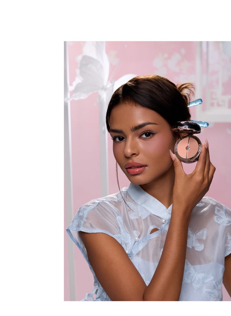 Flower Knows Butterfly Cloud Collar Rouge Box Highlighting & Blush Duo Powder Natural Finish 2-in-1 Highlighter And Blusher-05 Pearwood  - Image 4