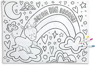 DEMDACO DEMDACO Dream Big Dreams Color Me 26 Inch Childrens Pillowcase and Washable Marker Set of 2 - Image 1