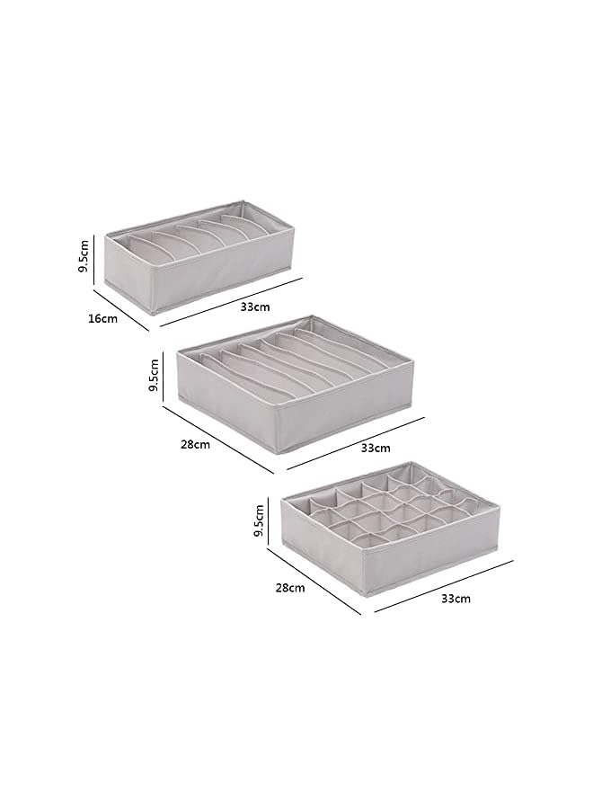 ORiTi Underwear Drawer And Closet Organizer Dresser Drawer Divider Organizer For Underwear Scarf Socks Clothes Washable Foldable Nonwoven Cloth Storage Boxes Gray 4 Pcs  - Image 2