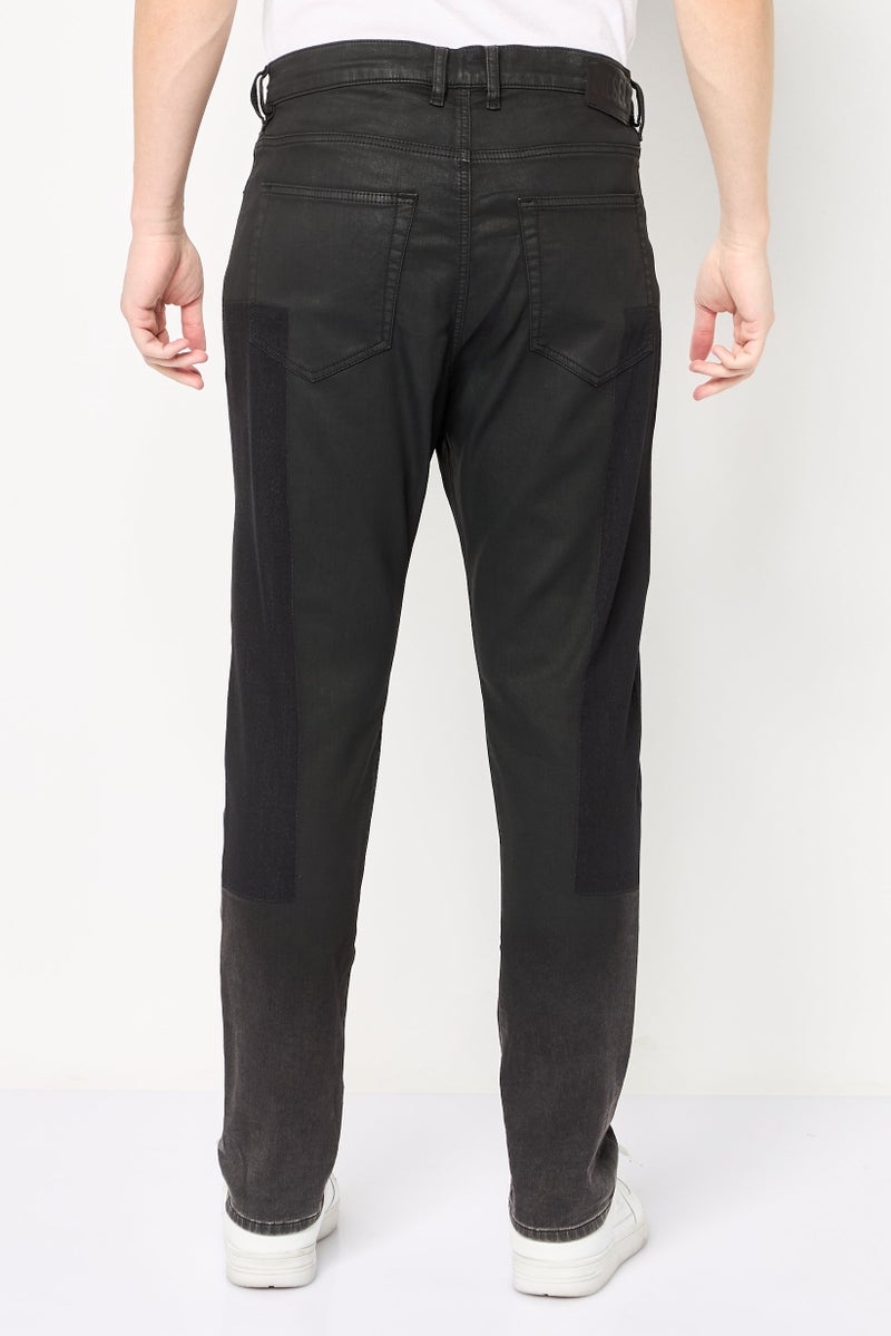 DIESEL Men Regular Fit Washed Stretchable Denim Jeans, Black - Image 4