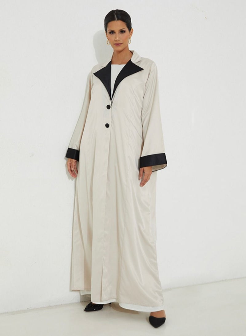 روزيت عباية عباية بتصميم رقبة باللون الأسود - Image 3