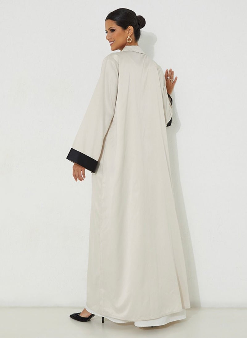 روزيت عباية عباية بتصميم رقبة باللون الأسود - Image 4