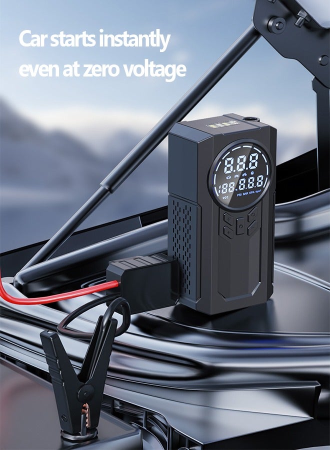 SUITU Jump Starter, Portable Cordless Car Battery Emergency Starter, Tire Air Pump, Air Compressor To Easily Inflate Tires, LED Display, With Flashlight, Mobile Power Supply, Large Capacity Storage - Image 5