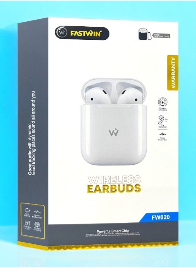 FASTWIN - Original Bluetooth headset from Fastwin, a wireless Bluetooth headset that supports wireless charging, features clear sound and noise isolation, works on all mobile phones such as iPhone, Galaxy, Huawei - Image 1