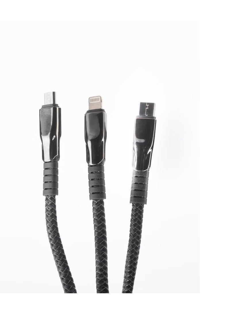 JBQ 3-in-1 USB A Charger Cable – Compatible with Type-C, Micro & iOS - Image 2