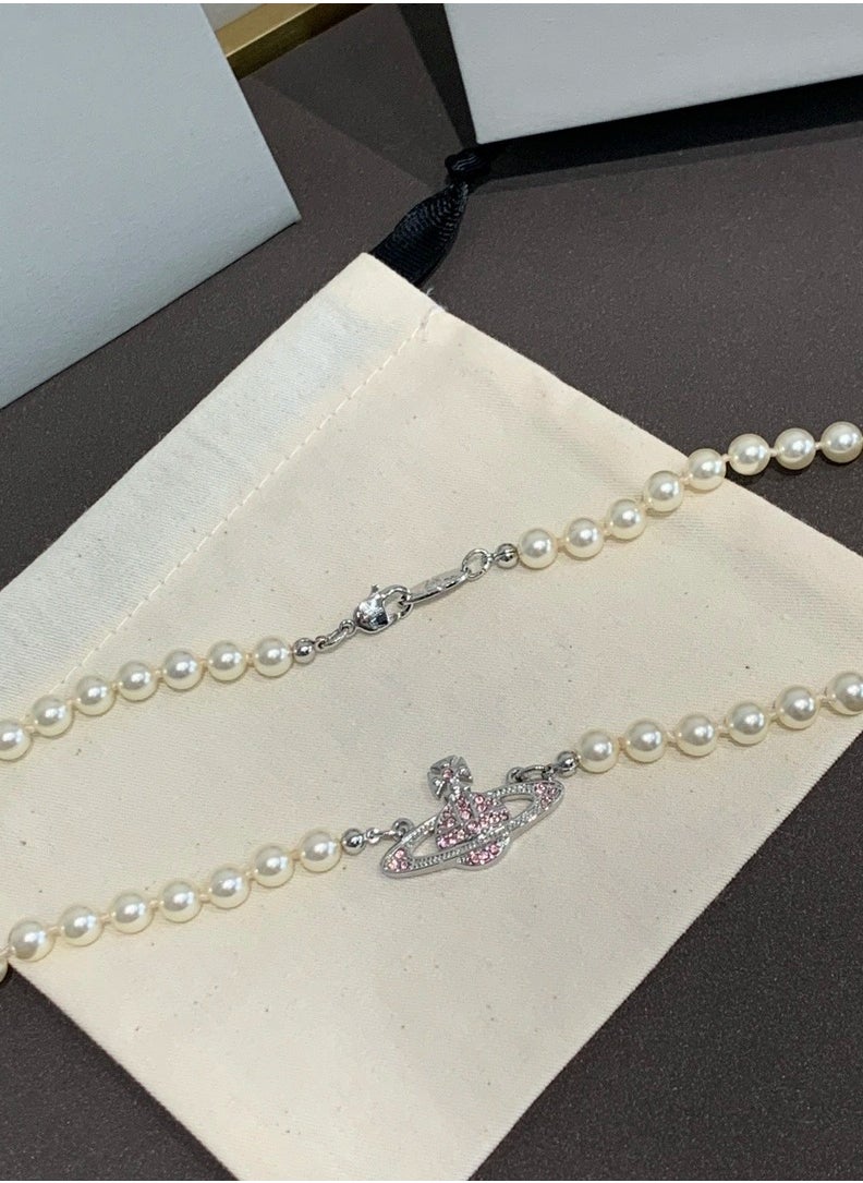 Vivienne Westwood Vivienne Westwood Pearl Saturn Short Necklace  - Image 5