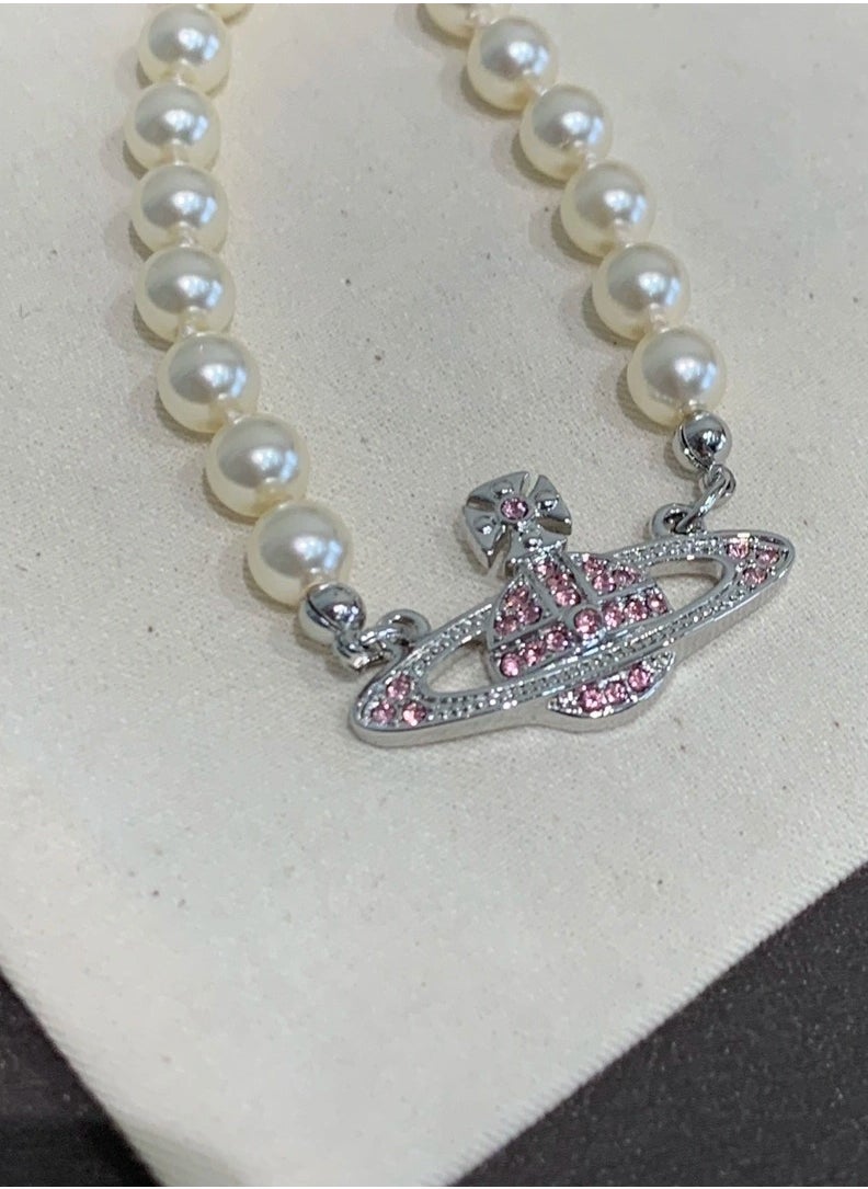 Vivienne Westwood Vivienne Westwood Pearl Saturn Short Necklace  - Image 4