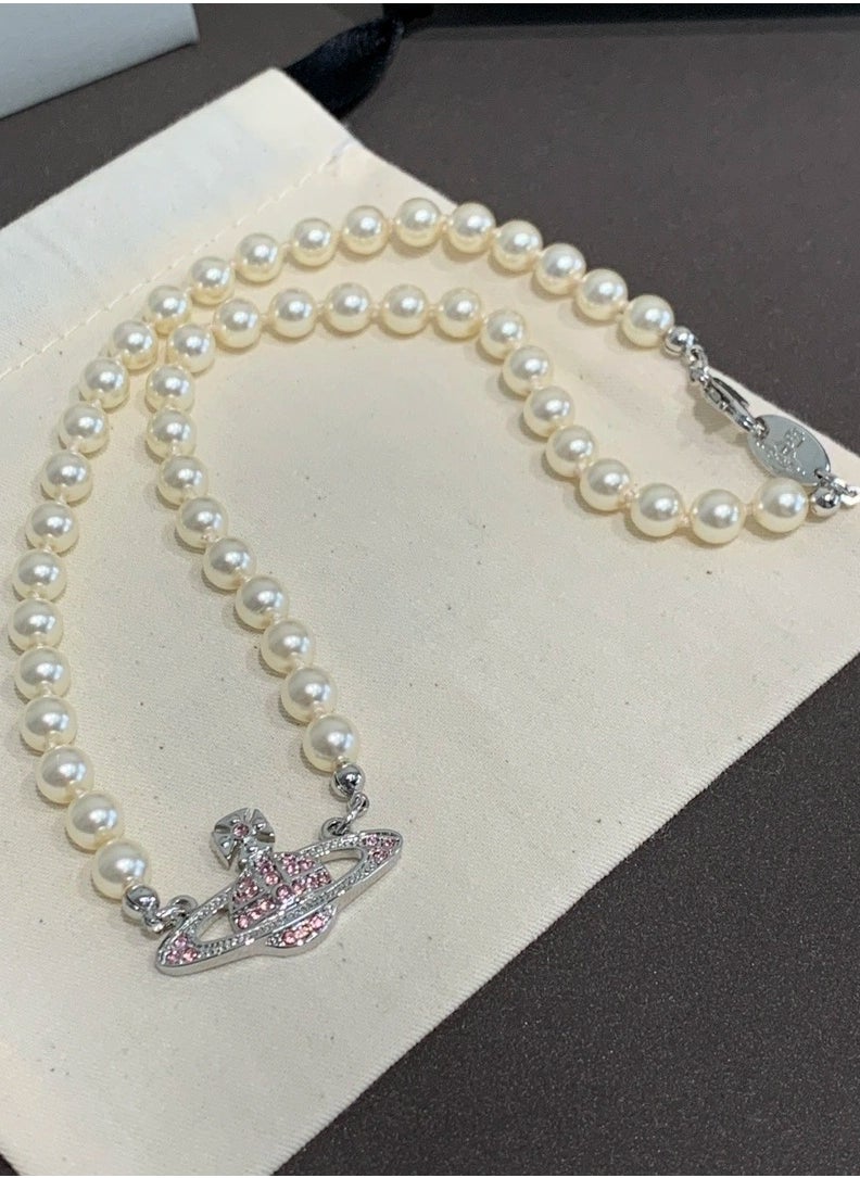 Vivienne Westwood Vivienne Westwood Pearl Saturn Short Necklace  - Image 3