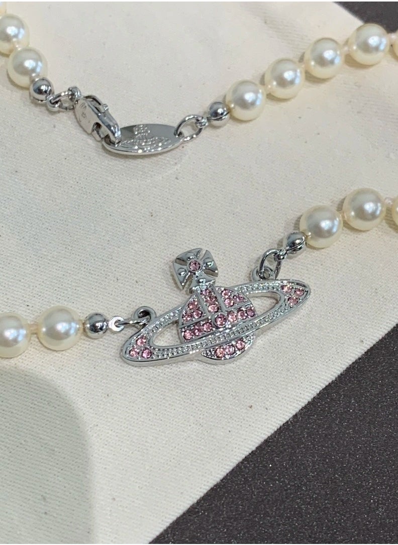 Vivienne Westwood Vivienne Westwood Pearl Saturn Short Necklace  - Image 2