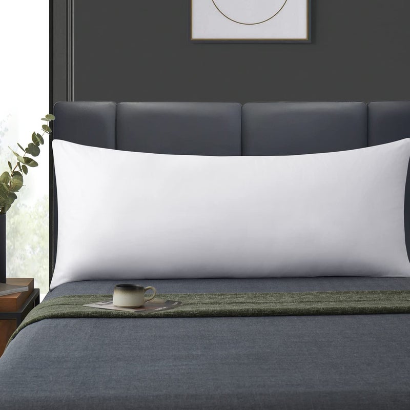 LOSAFEFE 100 Cotton Zippered Body Pillow Cover Super Soft Breathable Body Pillow Pillowcase with Zipper White Body Pillow Case Cover 20x54 Inches 1 Pack
