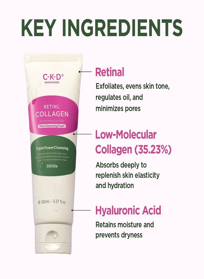 CKD Guaranteed CKD Retino Collagen Pore Cleansing Foam - Gentle Hydrating Face Wash, Deeply Cleanses and Removes Makeup, Sebum & Fine Dust, Minimizes and Refines Pores, Anti-Aging, Korean Skin Care. 5.07 fl oz - Image 5