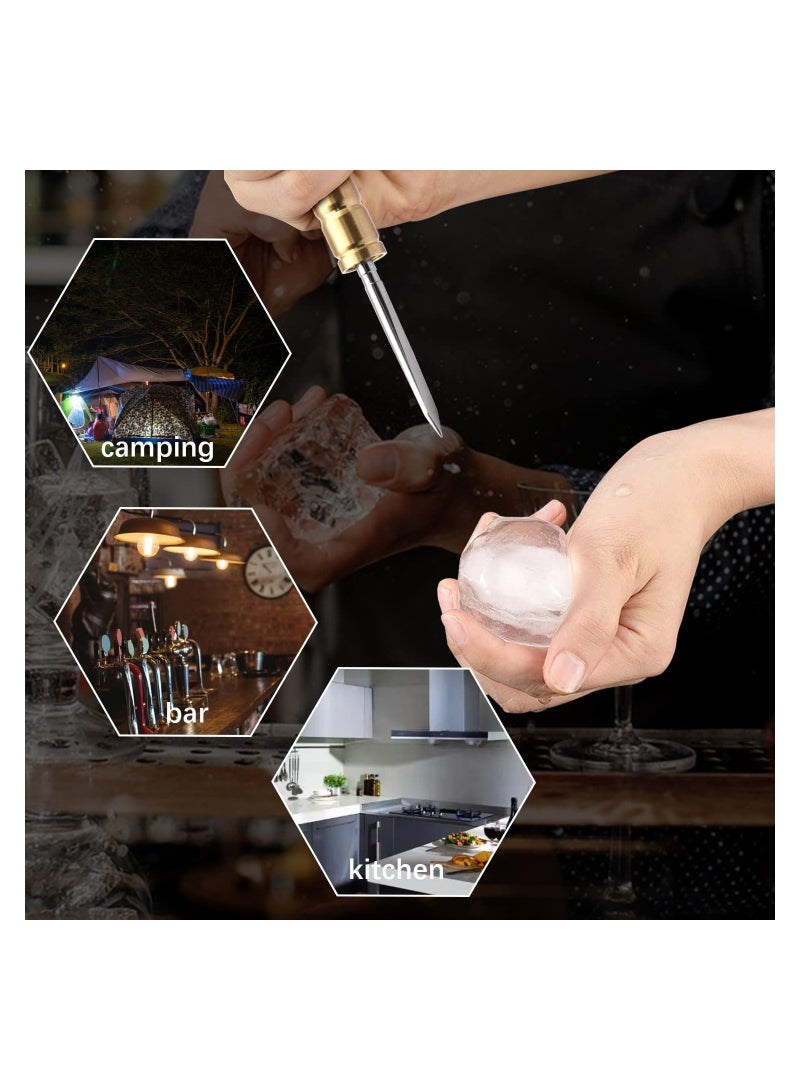 SOLARAE Stainless Steel Tea Cake Needle Ice Pick, Portable Ice Picks Kitchen Tool with Safety Cover, Non-slip Handle Easy to Grip for Picnics, Camping, Bar, kitchen (Gold Copper) - Image 4