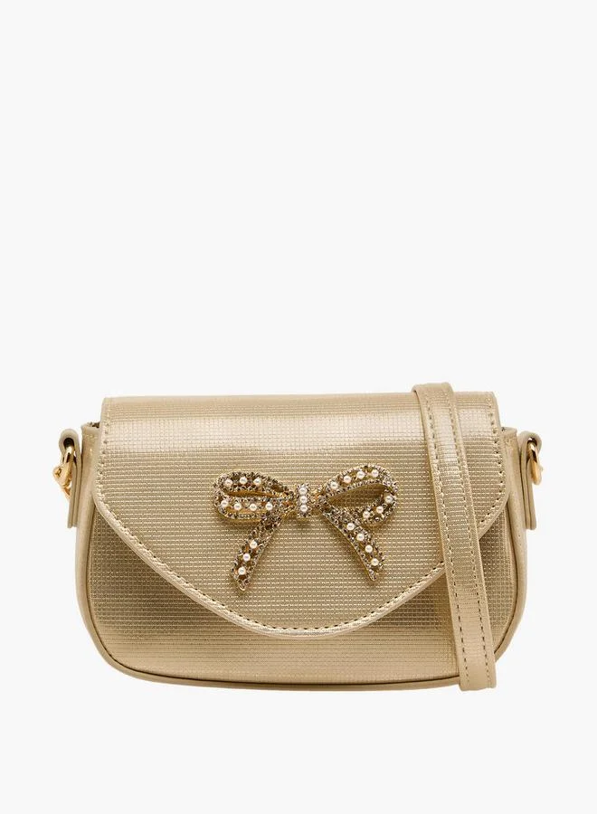 سيليست Bow Embellished Crossbody Bag with Chain Strap Ramadan Collection