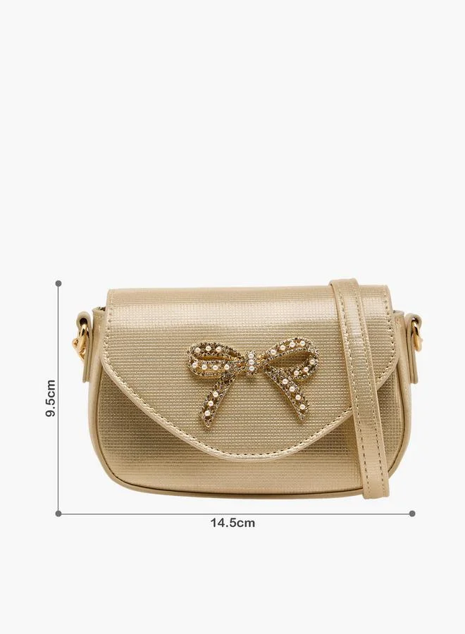 سيليست Bow Embellished Crossbody Bag with Chain Strap Ramadan Collection