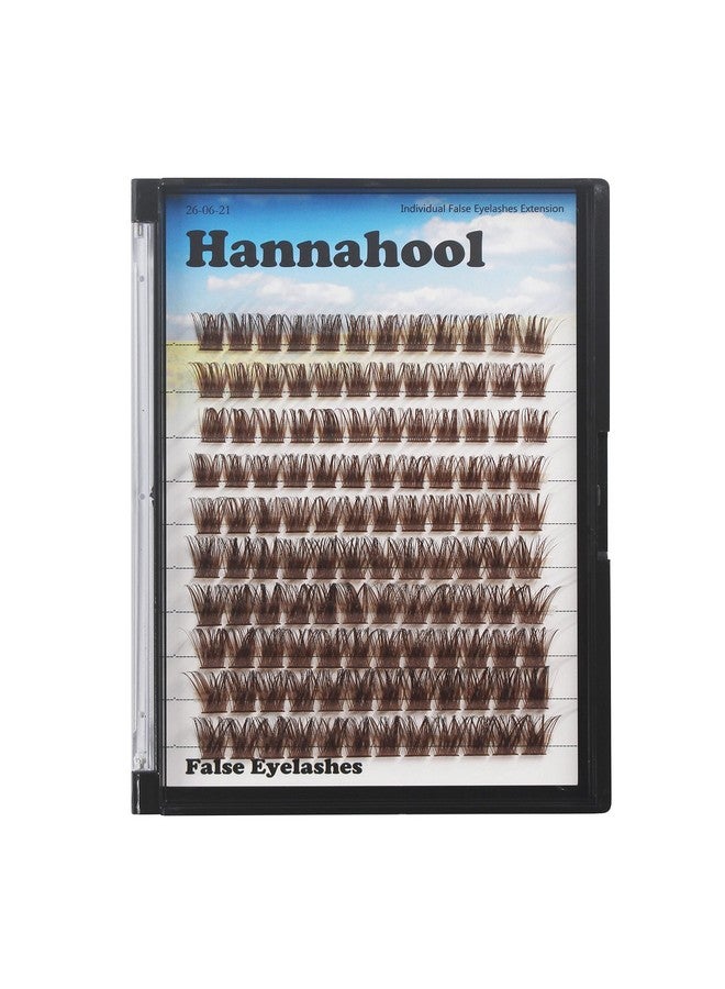 Hannahool 120Pcs D Curl Individual Wide Stem Brown Cluster Diy Eye Lashes Extensions Mixed 1214Mm 1416Mm 1618Mm Makeup Dramatic Volume Lashes (Brown1416Mm) - Image 1