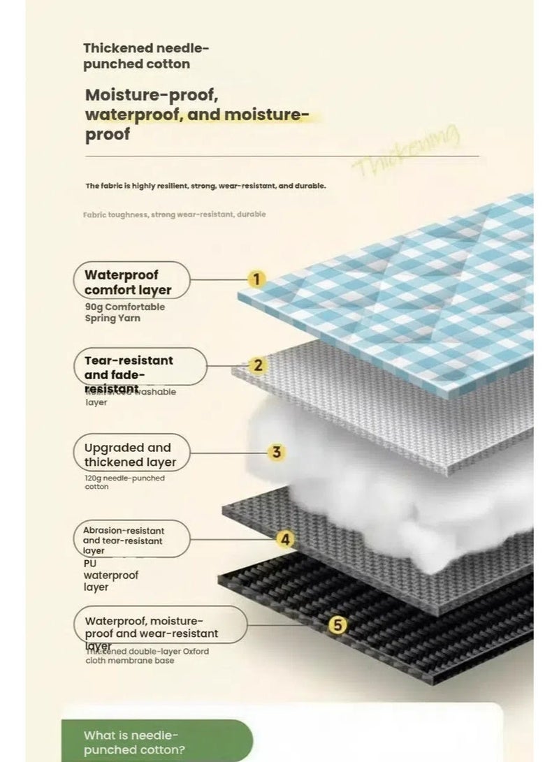 بطانية نزهة كبيرة جدًا، بطانية شاطئ قابلة للطي للاستخدام الخارجي، مقاومة للماء ومضادة للرمال، مناسبة للشاطئ والتخييم والمشي والسفر وللعائلات والحفلات الموسيقية والحدائق ومهرجانات الموسيقى - Image 4