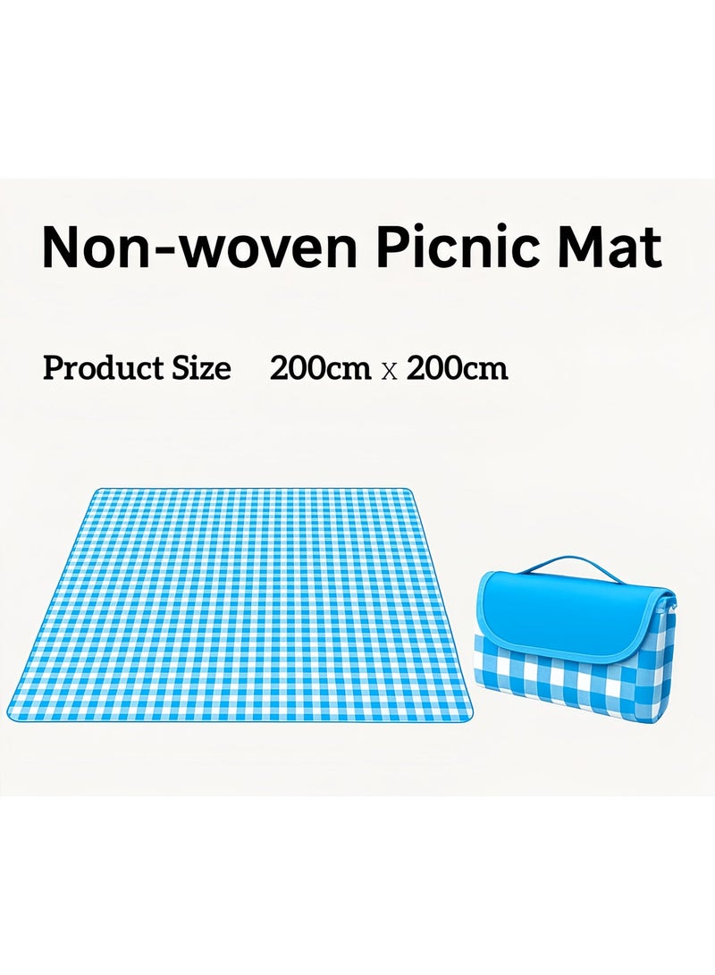 بطانية نزهة كبيرة جدًا، بطانية شاطئ قابلة للطي للاستخدام الخارجي، مقاومة للماء ومضادة للرمال، مناسبة للشاطئ والتخييم والمشي والسفر وللعائلات والحفلات الموسيقية والحدائق ومهرجانات الموسيقى - Image 5