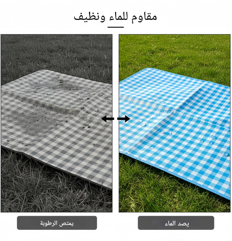 بطانية نزهة كبيرة جدًا، بطانية شاطئ قابلة للطي للاستخدام الخارجي، مقاومة للماء ومضادة للرمال، مناسبة للشاطئ والتخييم والمشي والسفر وللعائلات والحفلات الموسيقية والحدائق ومهرجانات الموسيقى - Image 3