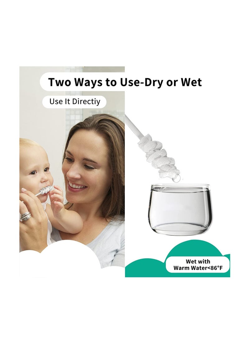 Baby Oral Cleaner Upgrade Spiral Model Designed, Disposable Baby Toothbrush, Infant Tongue Cleaner One-Time Baby Toothbrush for 0-24 Month Newborn Baby Oral Tongue Gauze Gum Cleaner 30Pcs - Image 3