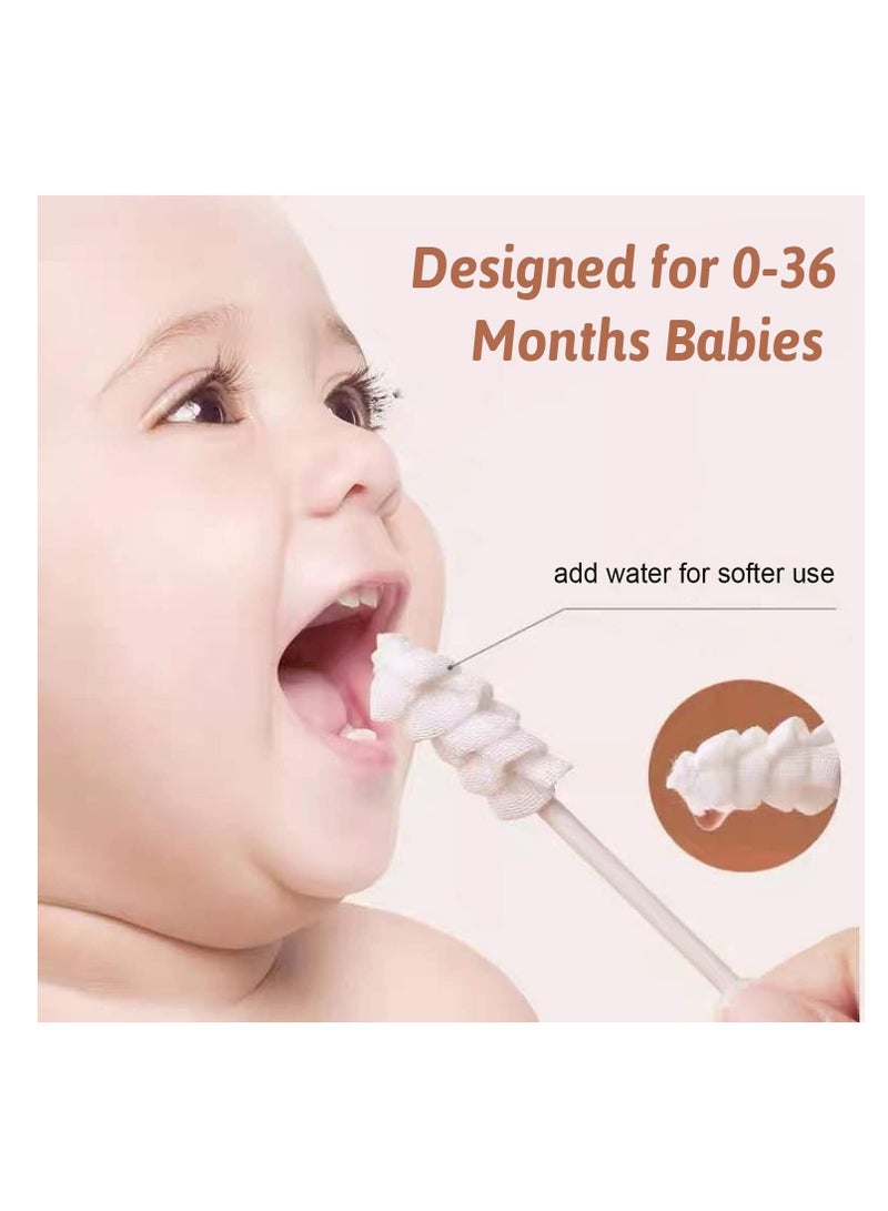 Baby Oral Cleaner Upgrade Spiral Model Designed, Disposable Baby Toothbrush, Infant Tongue Cleaner One-Time Baby Toothbrush for 0-24 Month Newborn Baby Oral Tongue Gauze Gum Cleaner 30Pcs - Image 5