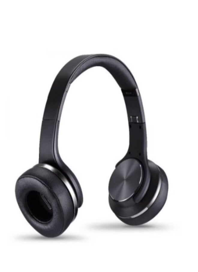 Wireless Bluetooth Headset with 2-in-1 Speaker Allows Taking Calls On The Go And Long Lasting Battery In An Elegant Design Over The Ear by Bastec Series 6- Black