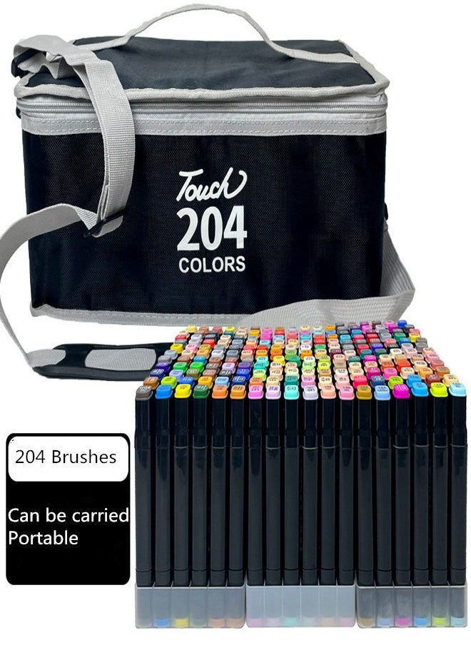 Touch - Marker Pen Set 204 Colors Double Headed Color For Students  Upgraded With Large Capacity More Durable Suitable For Design Painting Coloring - Image 1
