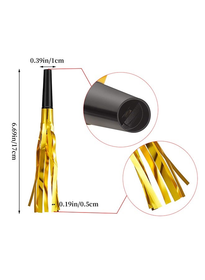 Party Whistles Noisemakers, Funny Party Blowouts, Colorful Musical Paper Noisemakers Blowouts Whistles, Party Favors (Golden) - Image 2