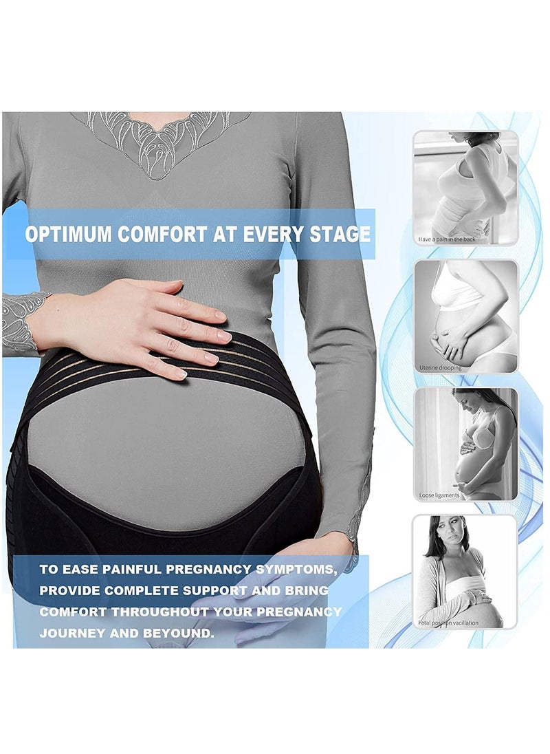 Y&D Pregnancy Belt, 3 in 1 Maternity Support Belt Belly Band Back Brace Abdominal Binder Waist Support, Lightweight, Breathable, and Adjustable  - Image 2