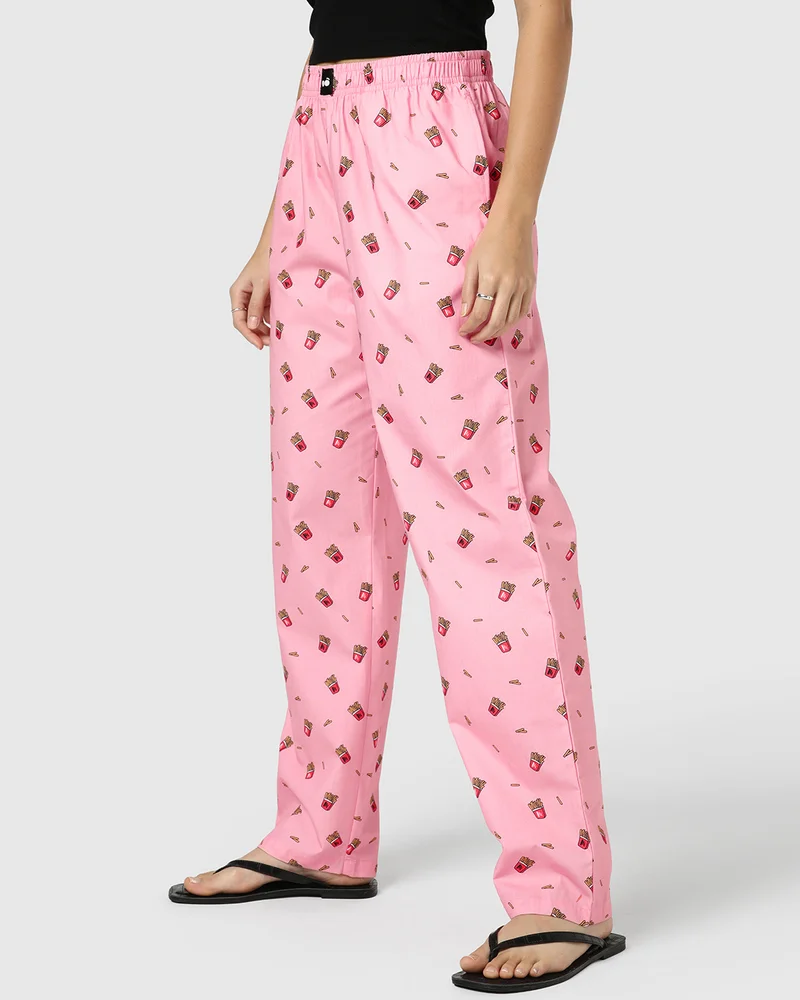 بيواكوف Women's Pink All Over Printed Pyjamas