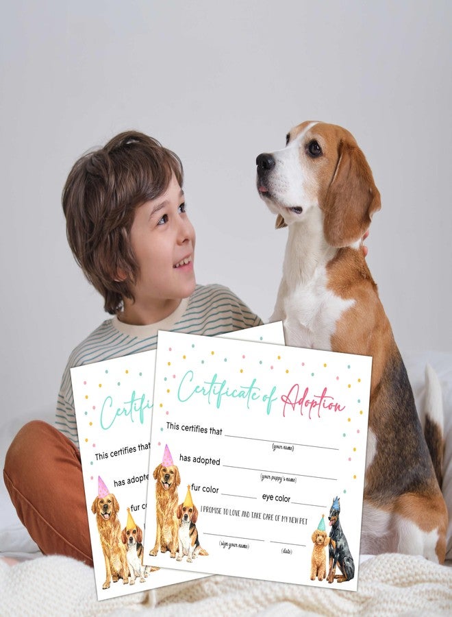 Disfuco Pet Adoption Certificate - Adopt A Dog Certificate for Girl Boy - Puppy Adoption Party Decorations - Puppy Birthday Party Favors - Lets Pawty Party Supplies, 10 Adoption Certificates (CC01) - Image 5