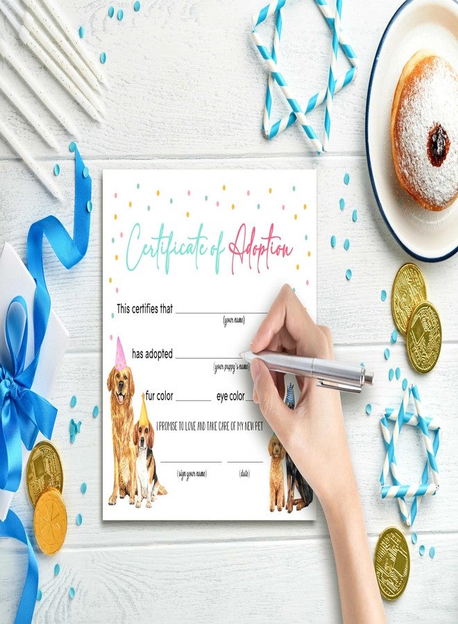 Disfuco Pet Adoption Certificate - Adopt A Dog Certificate for Girl Boy - Puppy Adoption Party Decorations - Puppy Birthday Party Favors - Lets Pawty Party Supplies, 10 Adoption Certificates (CC01) - Image 3